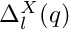 $ \Delta_l^{X} (q) $