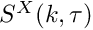 $ S^{X} (k, \tau) $